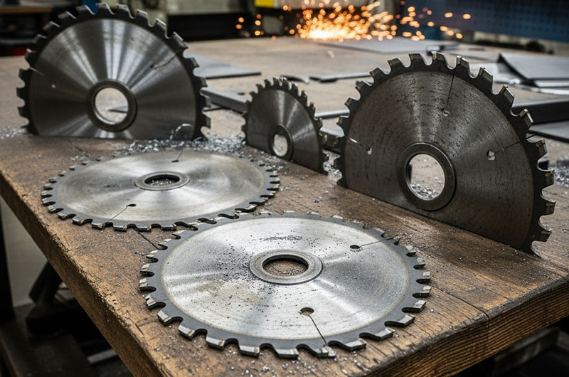 چند تیغ اره دیسکی فرسوده و توجه نکردن به مشکلات رایج تیغ اره دیسکی در هنگام برش