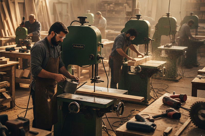 روغن کاری تیغ اره نواری چوب و نگهداری از آن در کارگاه چوب بری